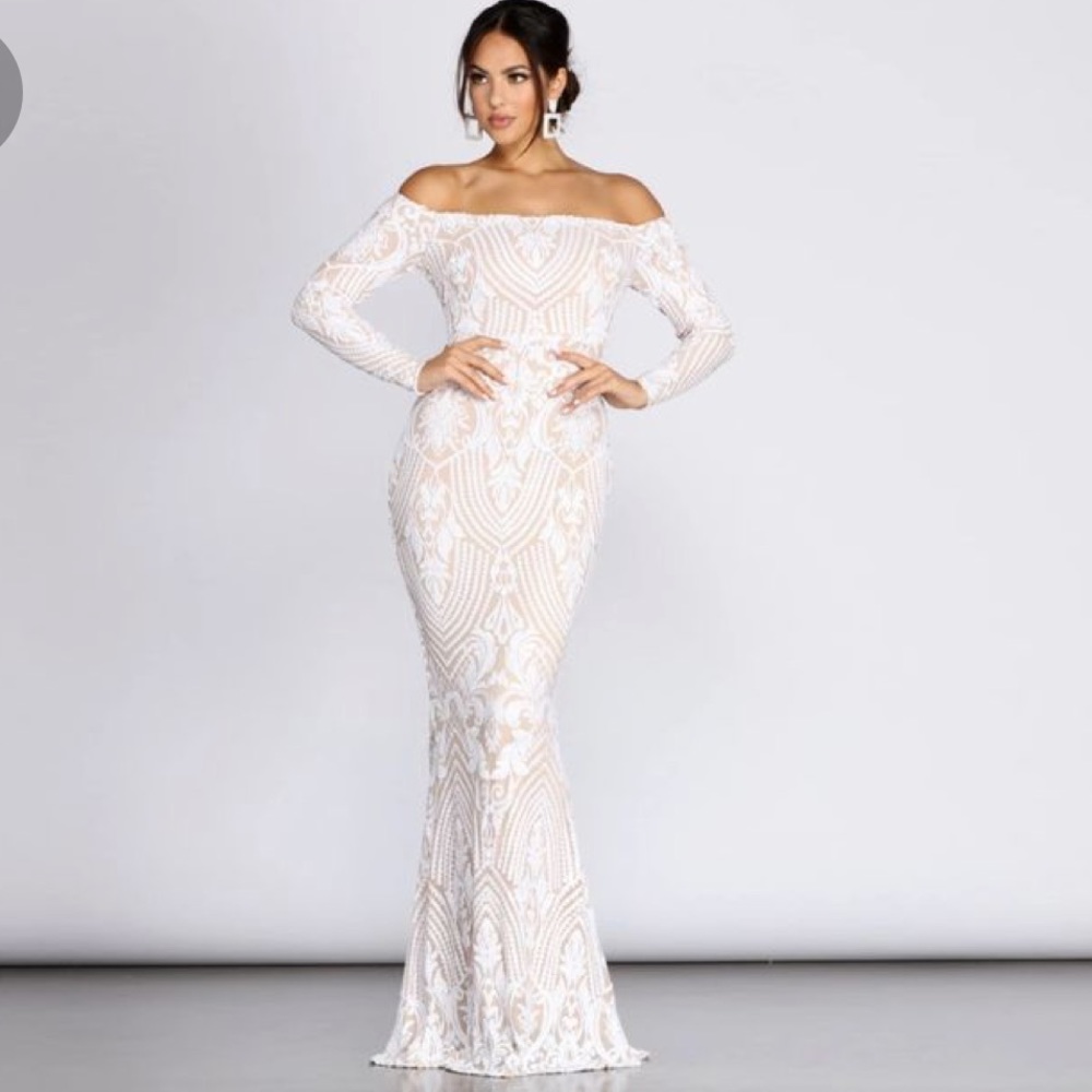 White wedding prom dress Windsor